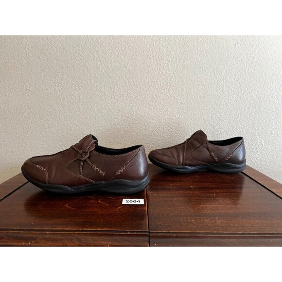 Clarks Wave Run Loafer Shoes Women's 9W Brown Leather Slip-On Embroidered - Picture 5 of 10